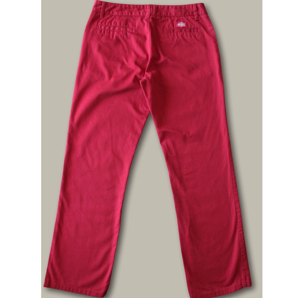 Dickies Girl AL874G Skater Streetwear Work Pants Size 11 Red Straight Leg Twill - Picture 5 of 8